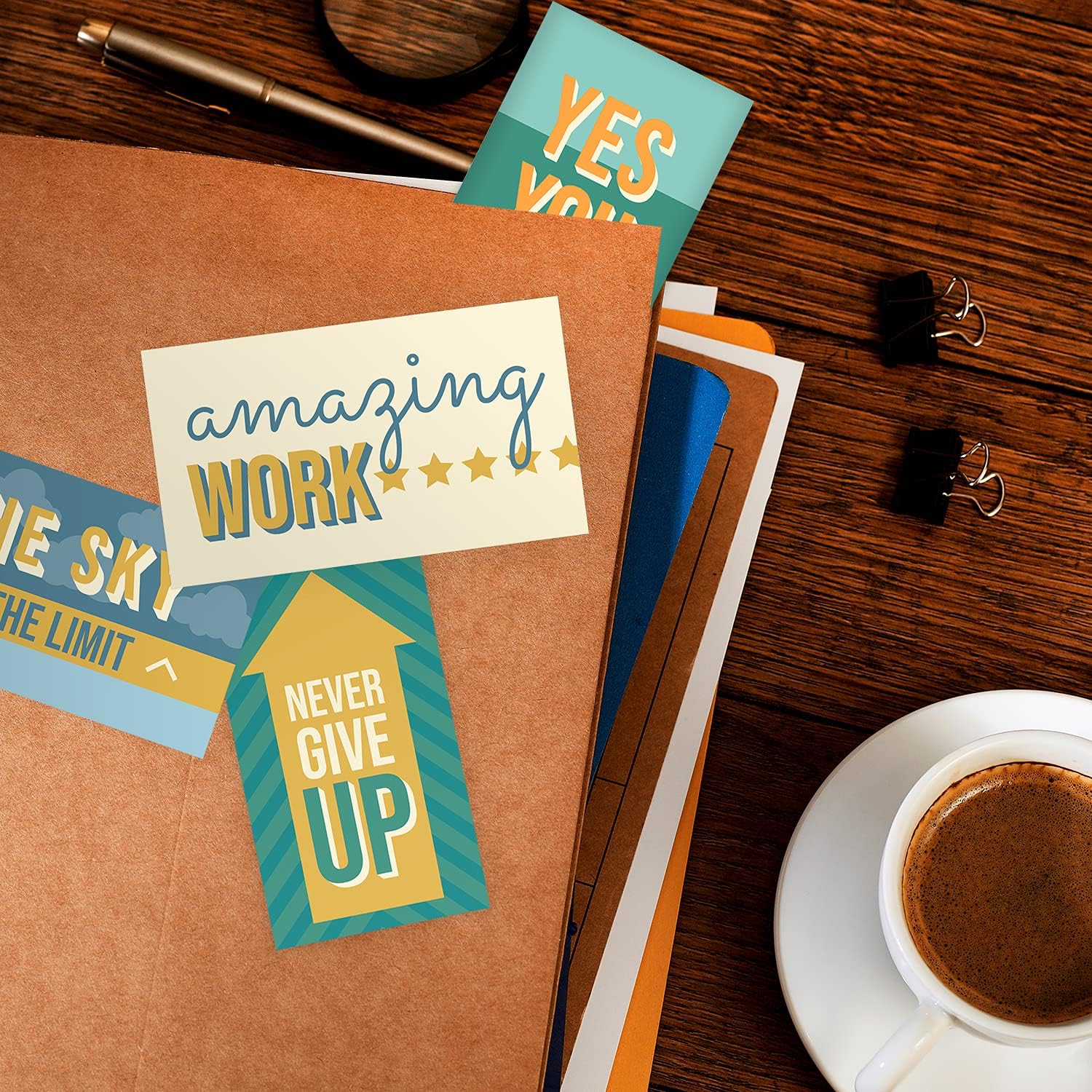 Canopy Street Colorful Gratitude Encouragement Cards / 50 Motivational Kindness Cards / 25 Inspirational Quote Designs For Employees And Students / 2" x 3.5" Flat Mini Card - Image 4