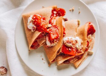 Swedish Pancakes Recipe (Skinny Roll-Up Pancakes with Berries)