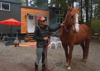 She needed to persuade her husband to embrace tiny residence dwelling and the horses, and now he loves them