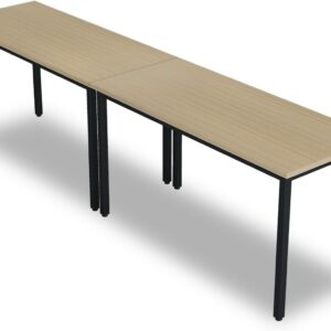 Bonzy Home Conference Tables 8ft Office Computer Desk for Meeting Room Study Writing Printer Podcast Table for 4-8 People Rustic Natural 2PCS 94.4"x23.6"x29.5"