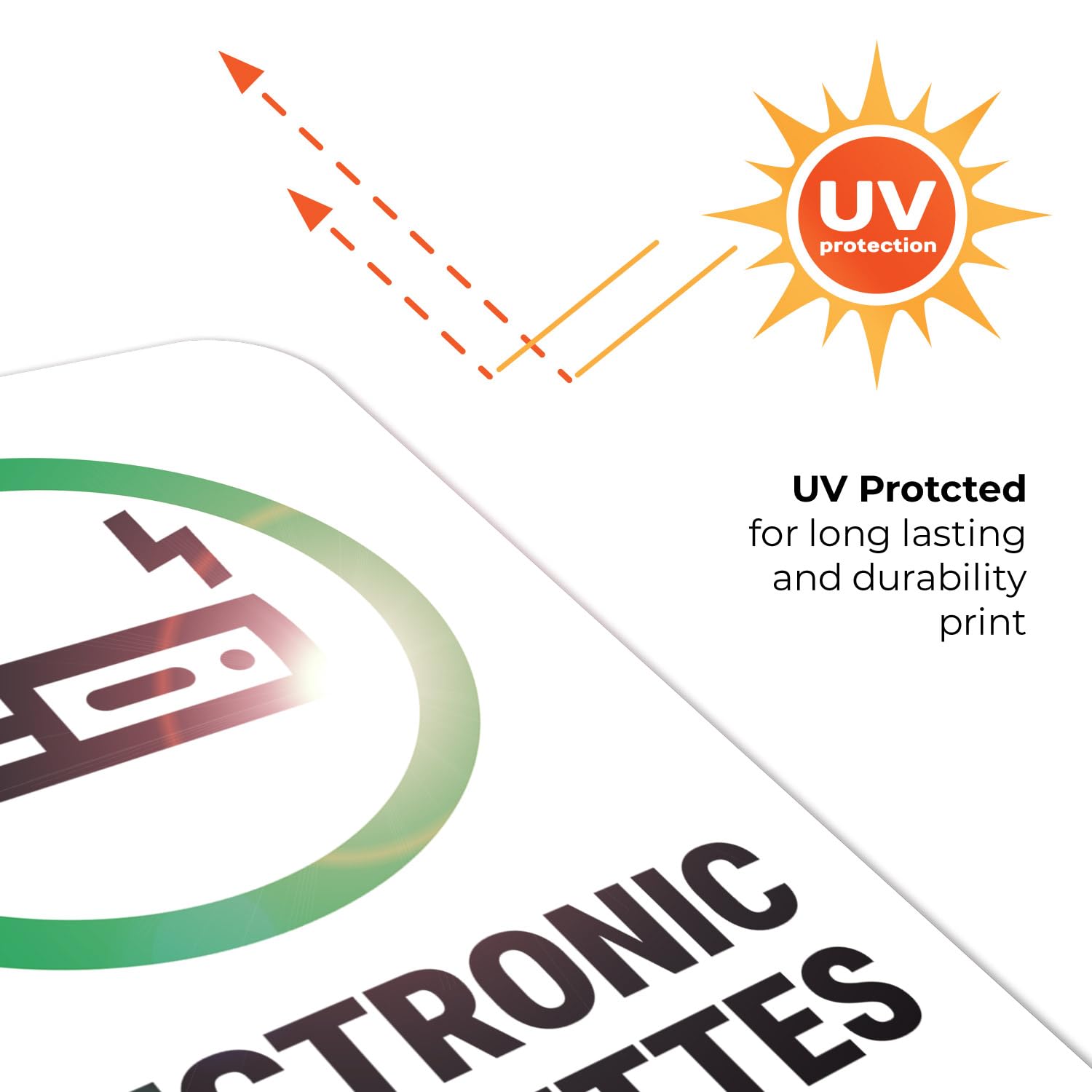 Electronic Cigarettes Allowed with Graphic Sign, 12x18 Inches, 55 mil Thick HDPS (high Density polystyrene), Made in USA - Image 4