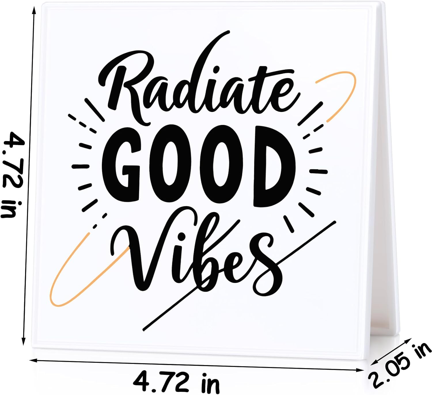 Inspirational Desk Sign Motivational uplifting Gifts Radiate Good Vibes Appreciation Encouraging Gifts Decorative Plaque for Office Desk Table Shelf - Image 2