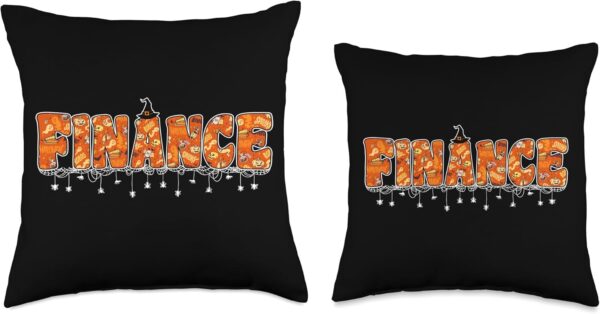 Funny Halloween Office Finance Matching Costumes Halloween Accountant Funny Costume Finance Department Throw Pillow, 16x16, Multicolor - Image 3