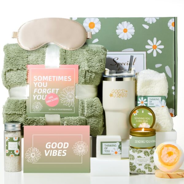 Care Package for Women Get Well Gift Baskets After Surgery Birthday Gifts Self Care Relaxing Spa Thinking of You Blanket