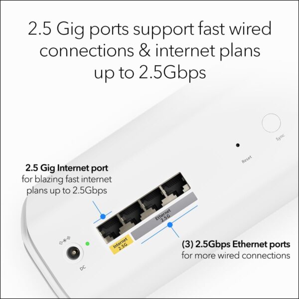 NETGEAR Orbi 770 Series Tri-Band WiFi 7 Mesh Network System (RBE773) - Router + 2 Satellite Extenders, Security Features, Up to 11Gbps, Covers up to 8,000 sq. ft., 100 Devices, 2.5 Gig Internet Port - Image 6