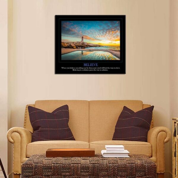 KREATIVE ARTS Believe Canvas Quotes Wall Art Decor Family Decorative Signs Inspirational Motto Canvas Prints Giclee Artwork Inspiration Painting Gift for Classroom Study Room Office Decor (Believe) - Image 2