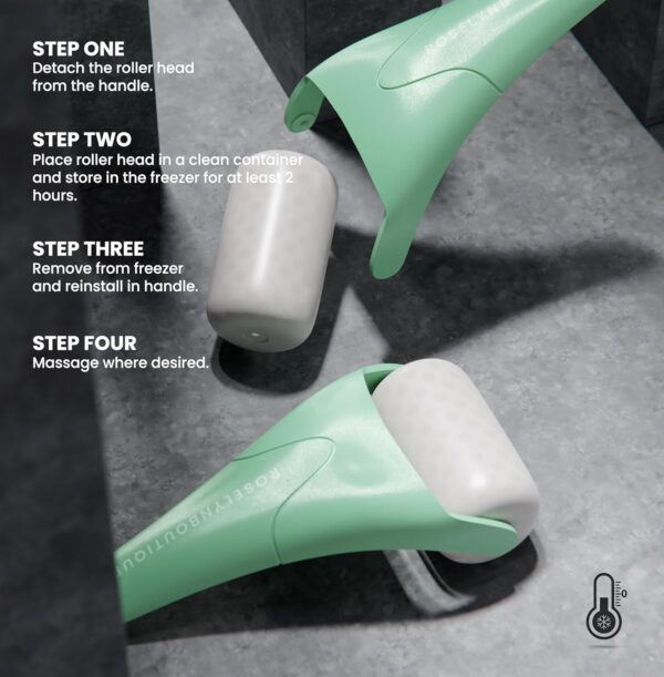 ROSELYNBOUTIQUE Ice Roller for Face Wrinkles Fine Lines Puffiness Stick Massager Facial Skin Care Tools Self Care Gifts for Men Women (Green) - Image 4