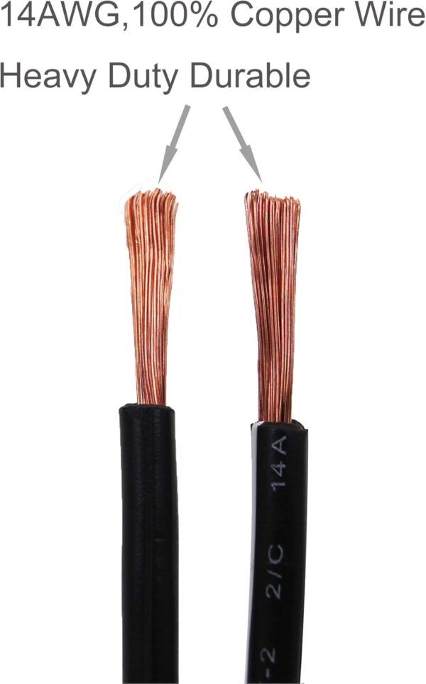 14AWG Premium Pure Copper 12V 24V Cigarette Lighter Socket Extension Cord, 6ft / 1.8m 14 AWG Cable Wire For Inverter Air Pump Electric Cup Car Refrigerator Etc - Image 4