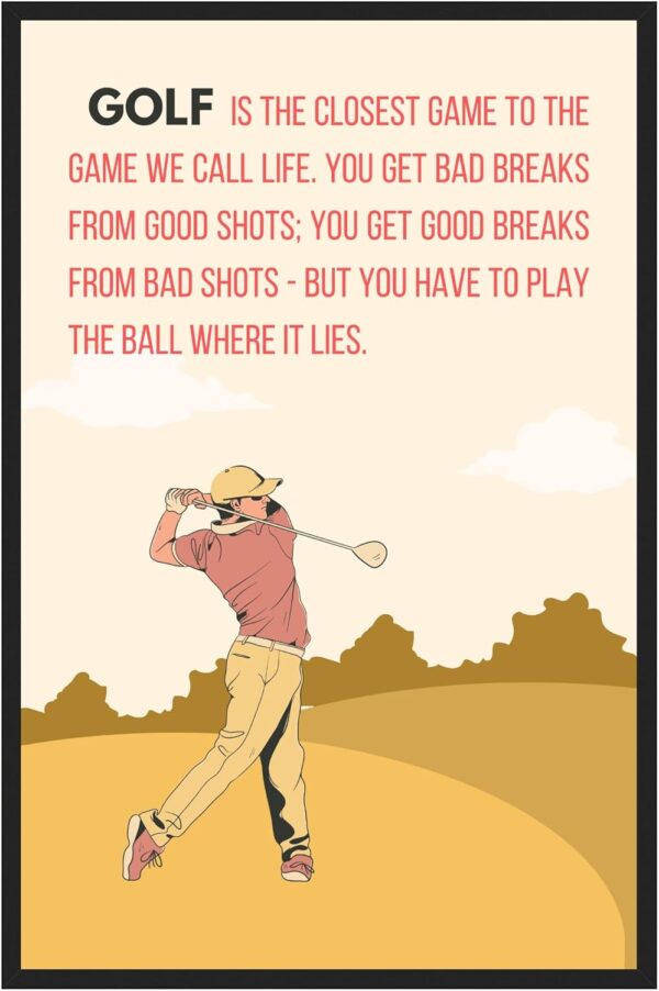 Bobby Jones Golf Quote Poster - Sports Inspirational Wall Art - Sports Room Decor for Men Kids Teenagers - Motivational Poster Print For Office, Home - 11x17 inch, LAMINATED - No Frame