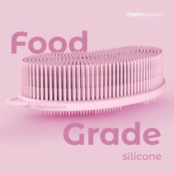 MainBasics Silicone Body Scrubber – Dual-Sided Shower Exfoliator for Men & Women, Gentle Silicone Loofah Alternative for Deep Clean (Pink, Exfoliate) - Image 6