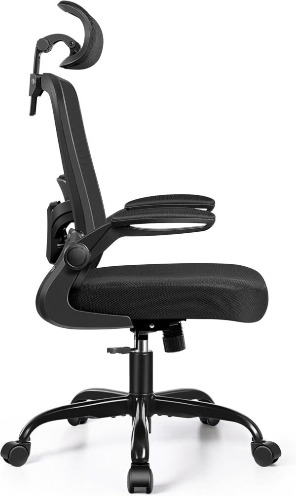 FelixKing Ergonomic Office Chair, Headrest Desk Chair with Adjustable Lumbar Support, Home Office Swivel Task Chair with High Back and Armrest, Adjustable Height Gaming Chair(Black) - Image 5