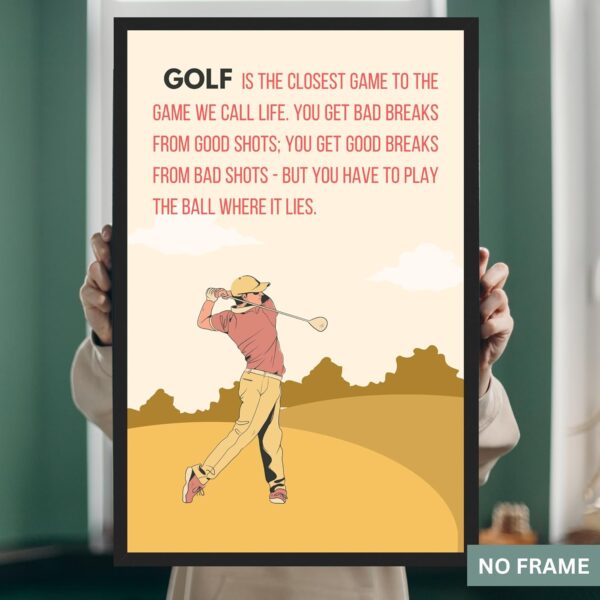 Bobby Jones Golf Quote Poster - Sports Inspirational Wall Art - Sports Room Decor for Men Kids Teenagers - Motivational Poster Print For Office, Home - 11x17 inch, LAMINATED - No Frame - Image 3