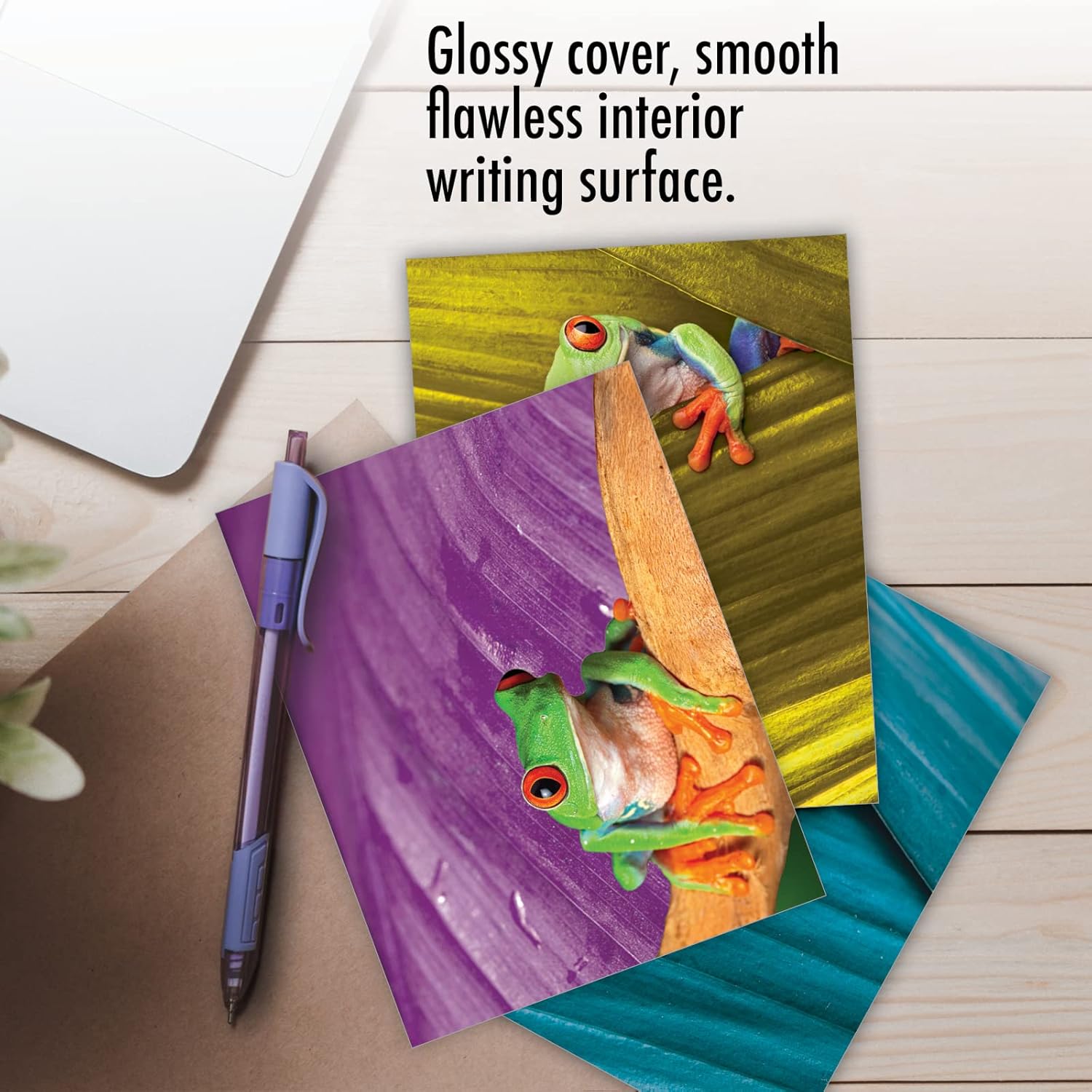 The Best Card Company - 10 Boxed Thank You Cards w/Envelopes, Animal Appreciation Stationery Set for Men Women Kids - Frog Days M9637TYG - Image 6