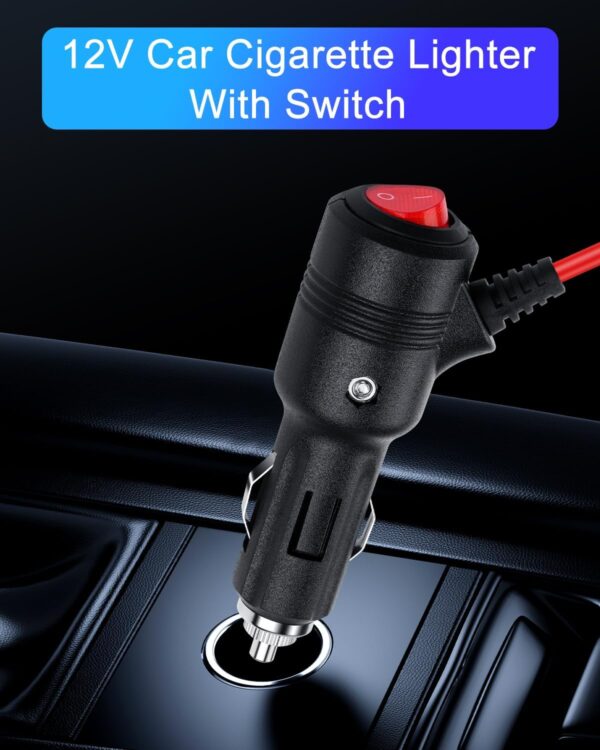 12V Fused Cigarette Lighter Male Repair Replacement Plug with On/Off Switch – Built-in 15A Fuse, LED Indicator, Universal Car Cigarette Lighter Power Adapter for Car Electronics - Image 5