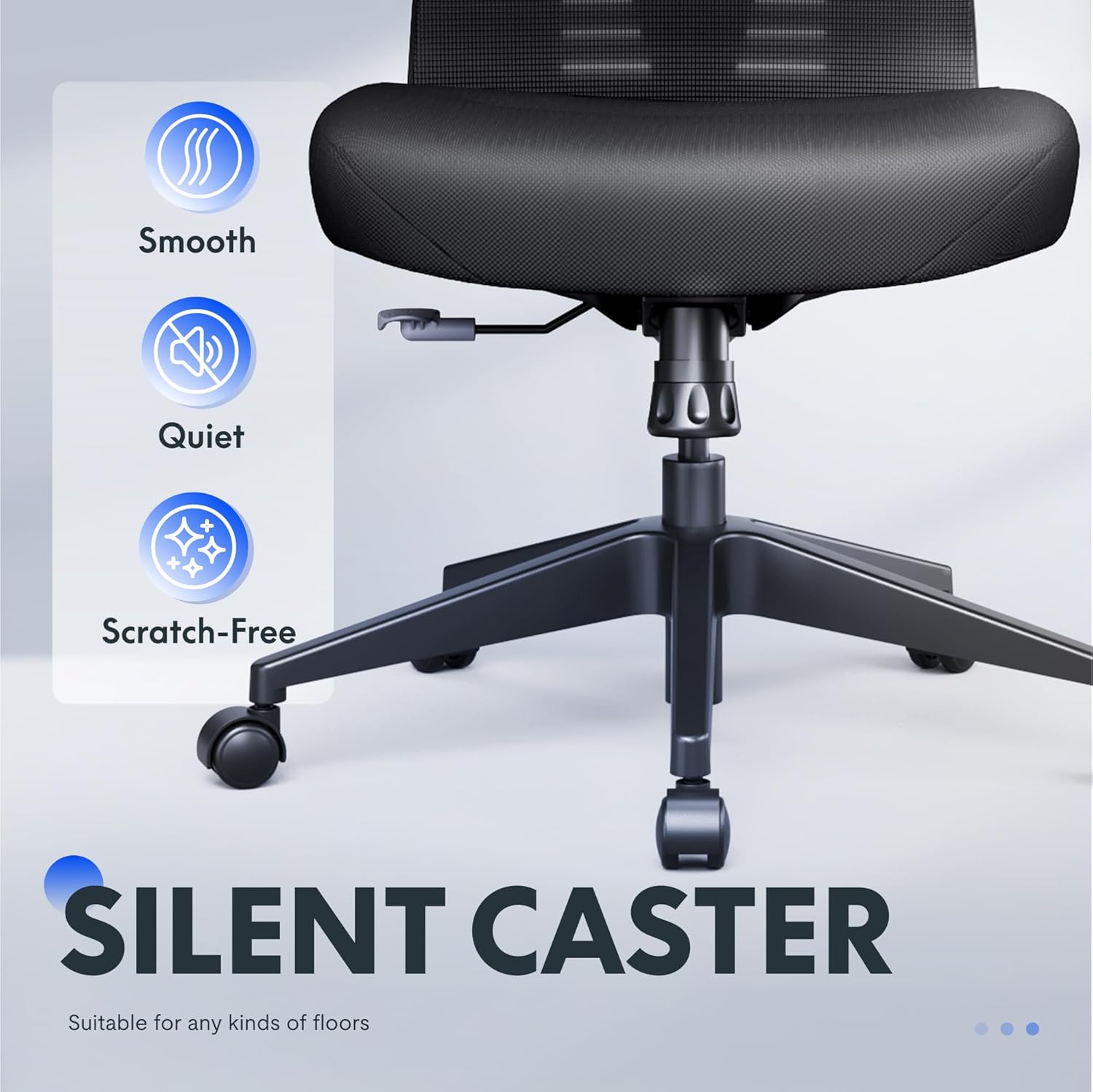 FLEXISPOT OC3-Pro Ergonomic Office Chair High Back Computer Chair with Flexible Flip-up Armrest/8-Level Lumbar Support, High Elastic Foam Seat Cushion, Chairs for Home Office Working Studying, Black - Image 11