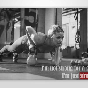 EzPosterPrints - Bodybuilding Men Girl Fitness Workout Quotes Motivational Inspirational Muscle Gym Posters - Wall Art Print For Home Office Gym - 25-18X12 Inches