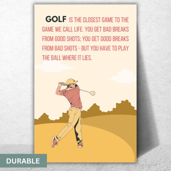 Bobby Jones Golf Quote Poster - Sports Inspirational Wall Art - Sports Room Decor for Men Kids Teenagers - Motivational Poster Print For Office, Home - 11x17 inch, LAMINATED - No Frame - Image 4