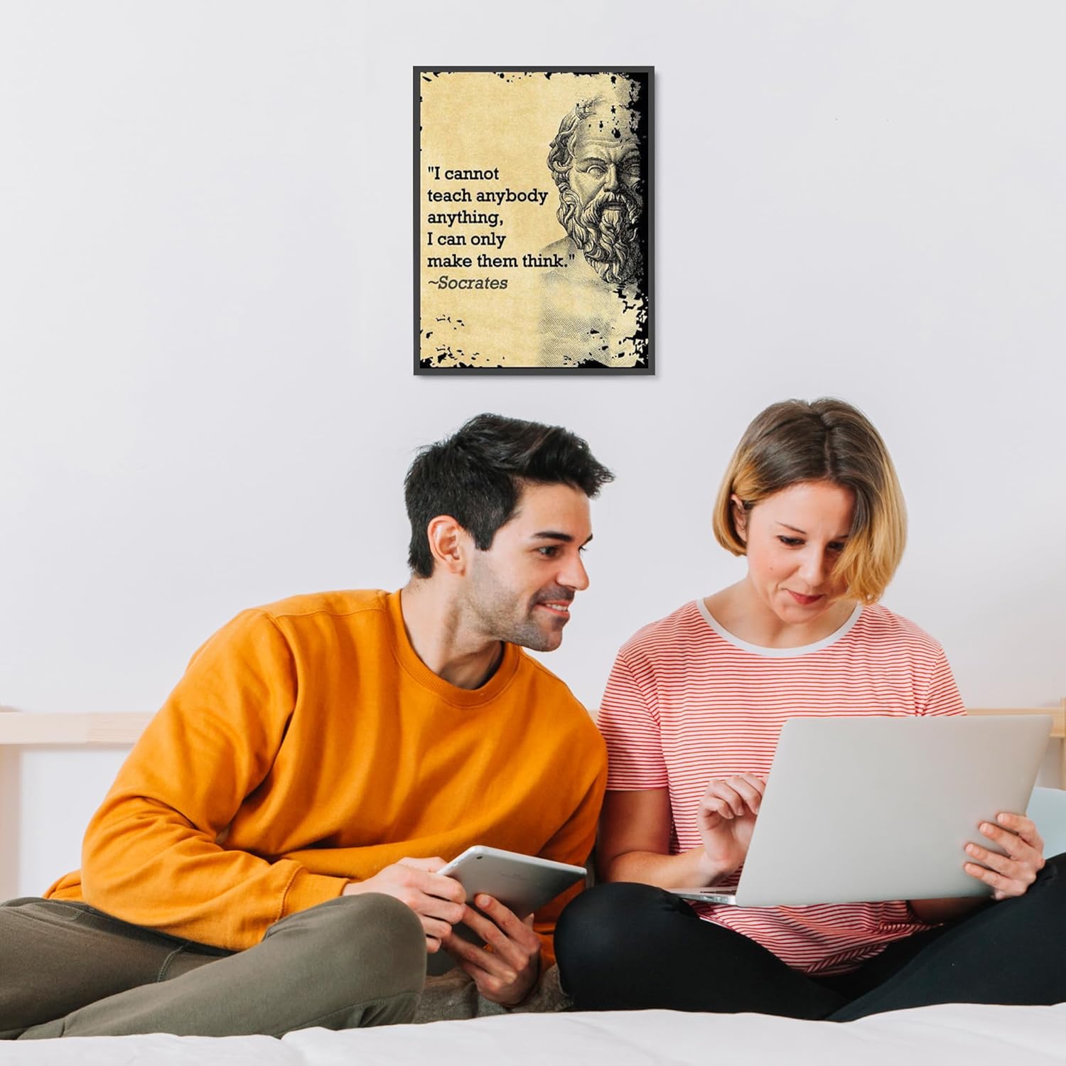 Socrates Quotes Wall Art Print - I Cannot Teach, I Can Only Make You Think - Motivational Wall Art Decor for Home, Office, Living Room & School Decor - 8x10 Unframed Poster Print - Image 5