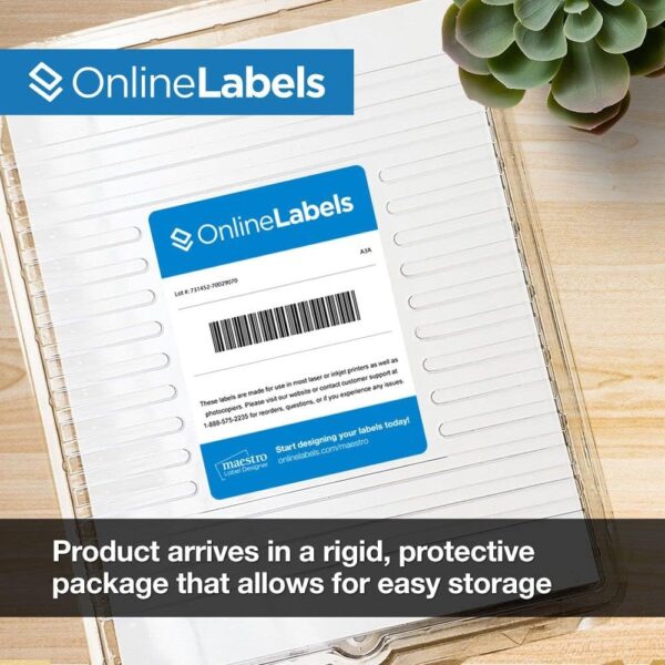 Waterproof Sticker Paper, 100 Sheets, White Matte Vinyl-Like, 8.5" x 11" Full Sheet Label, Works with Inkjet Printers Only, Compatible with Electronic Cutting Machines, OL177WJ, OnlineLabels - Image 5