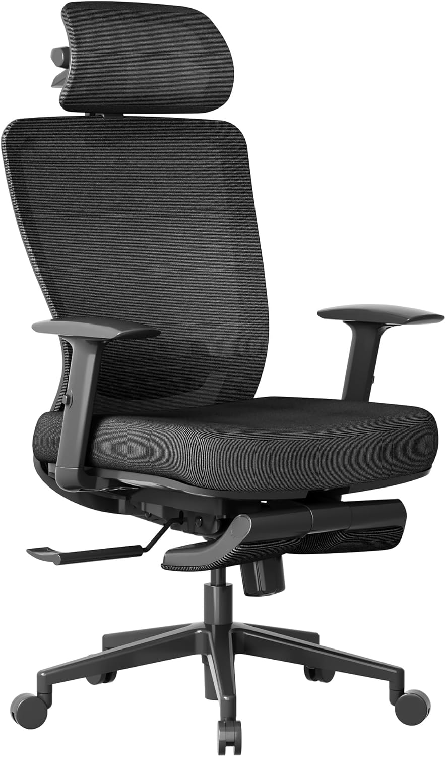 FLEXISPOT Ergonomic Office Chair with Footrest, Mesh Back Computer Chair, Home Office Desk Chairs, with Adjustable Lumbar Support/4D Headrest/Reliable Base, Elastic Foam Seat, Black, OC3 Cloud-F - Image 7
