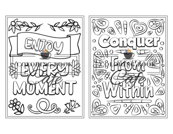 100 Inspirational Quotes Coloring Book for Adults: 100 Motivational Quotes, Positive Affirmations and Inspirational Phrases for Stress Relief and Relaxation - Image 10