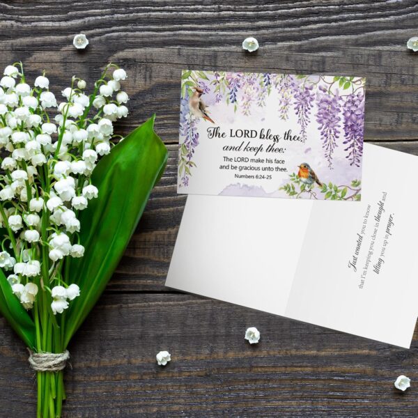 50 Pcs Religious Thinking of You Cards Bulk with Biblical Scripture Verses Blessing 10 Designs 4 x 6 Inch Christian Inspirational Thinking of You Greeting Card with Envelopes(Flower Bird) - Image 5