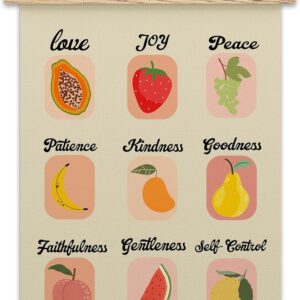 Positive Hanging Flag, Inspirational Quote Canvas Wall Art For Farmhouse Home Office Toddler Playroom Bedroom, Positivity Wall Art Sign Supplies, Fruit Gifts For Women Kids Family -A27