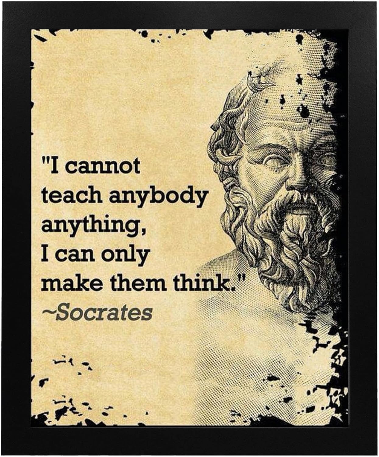 Socrates Quotes Wall Art Print - I Cannot Teach, I Can Only Make You Think - Motivational Wall Art Decor for Home, Office, Living Room & School Decor - 8x10 Unframed Poster Print - Image 6