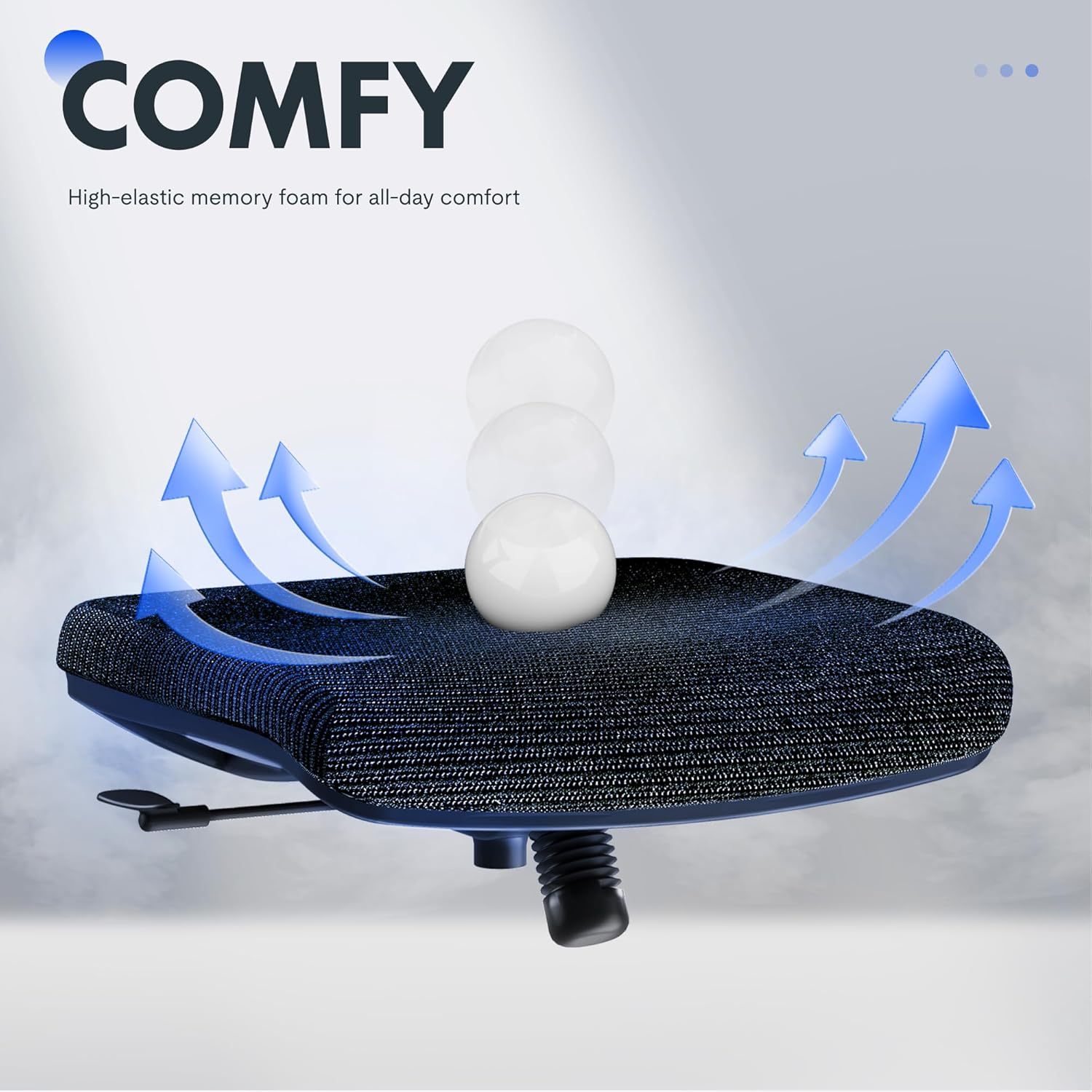 FLEXISPOT Ergonomic Office Chair with Footrest, Mesh Back Computer Chair, Home Office Desk Chairs, with Adjustable Lumbar Support/4D Headrest/Reliable Base, Elastic Foam Seat, Black, OC3 Cloud-F - Image 6