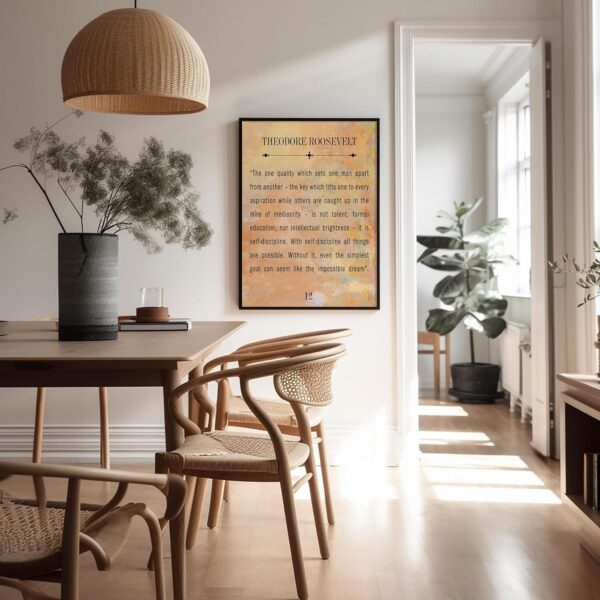 Monem Art Theodore Roosevelt Poster - Self Discipline Print - Motivational Quote Art - Gift for Teacher, Student - Typography Decor for Classroom, Library, Dorm - 8x10 UNFRAMED Wall Art - Image 5