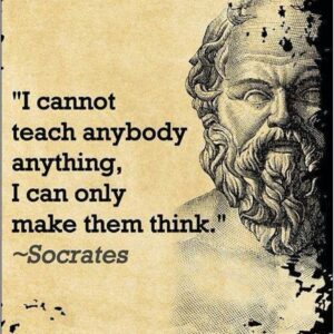 Socrates Quotes Wall Art Print - I Cannot Teach, I Can Only Make You Think - Motivational Wall Art Decor for Home, Office, Living Room & School Decor - 8x10 Unframed Poster Print