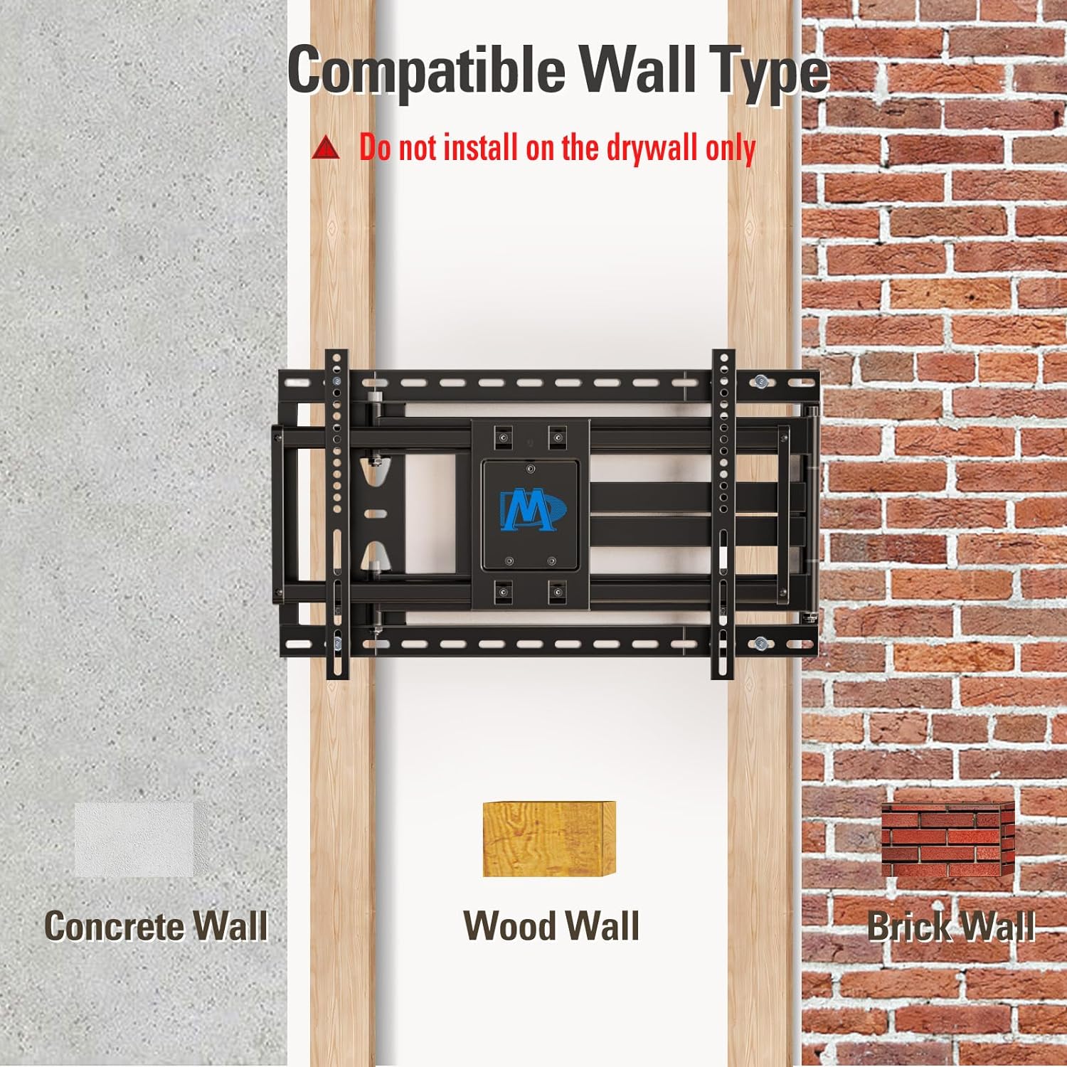 Mounting Dream Long Arm TV Wall Mount for Most 42-90 Inch TV, 40 Inch Extension TV Mount Swivel and Tilt, Full Motion Mount Fits Max VESA 800x400mm, 150 lbs. Loading, 16”,18”, 24” Studs - Image 8