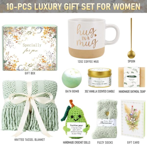 Self Care Gifts for Women Spa Gift Basket Birthday Gifts for Women , Get Well Soon Sympathy Gift Baskets Thinking of You Relaxation Stress Relief Care Package, Christmas Gifts for Mom Grandma Friends - Image 2