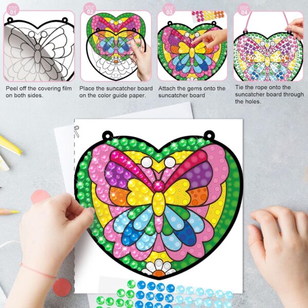 BANBBUR 4 Pcs Window Art Kits for Kids,Gem Arts for Kids Ages 8-12 4-8,Suncatcher Kits for Kids,Diamond Art and Crafts for Girls Boys Birthdays Christmas Gift - Image 5
