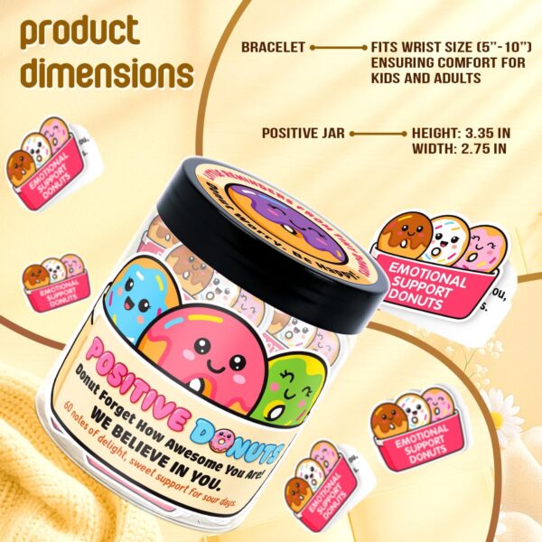 Emotional Support Donut – Funny Donut Gifts For Women, Kid - 60 Positive Donut Daily Affirmation Cards Jar – Inspirational Gifts for Women - Self Care Gift for Coworkers, Teens, Friends, Boss - Image 4