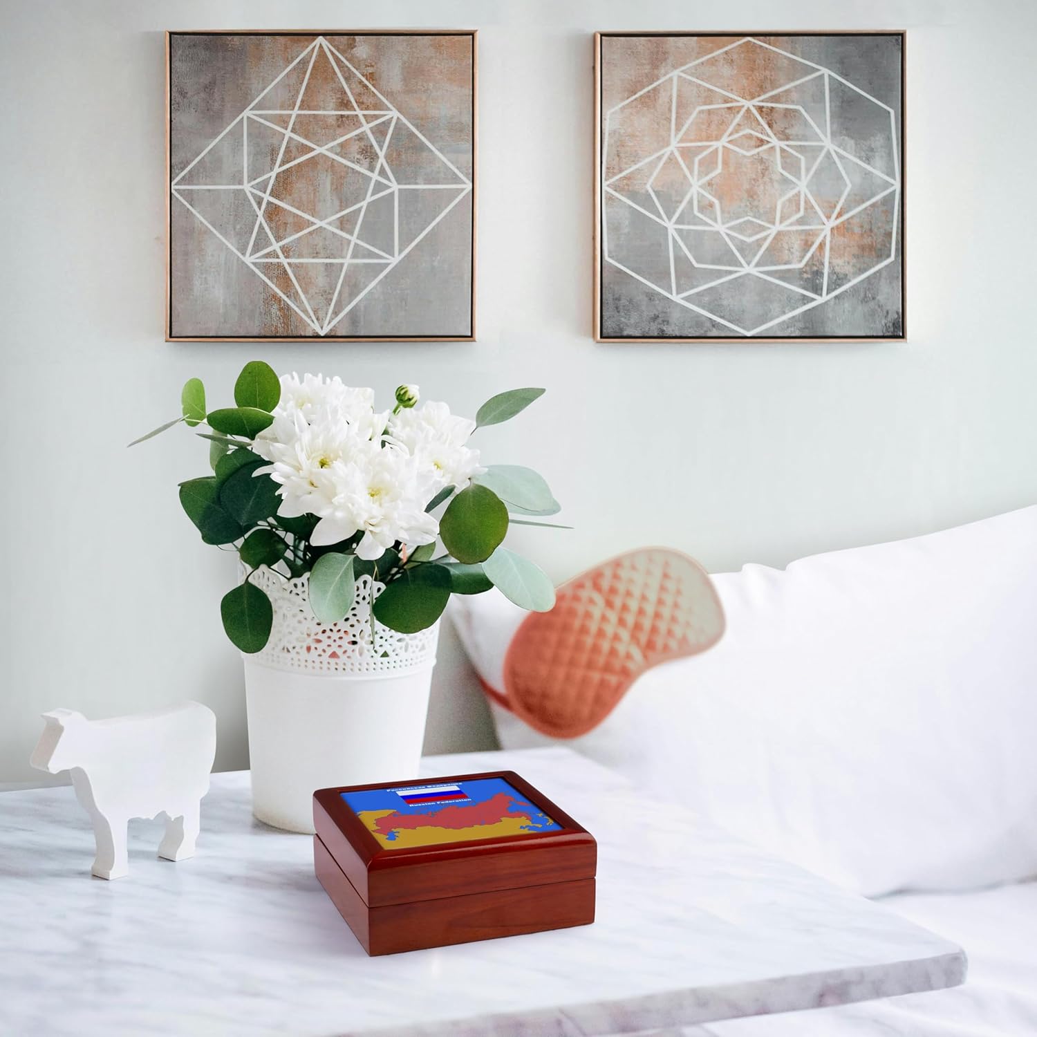 3dRose Map and Flag of the Russia with Russian Federation printed in English and Russian, Jewelry Box jb-42587-1 - Image 4