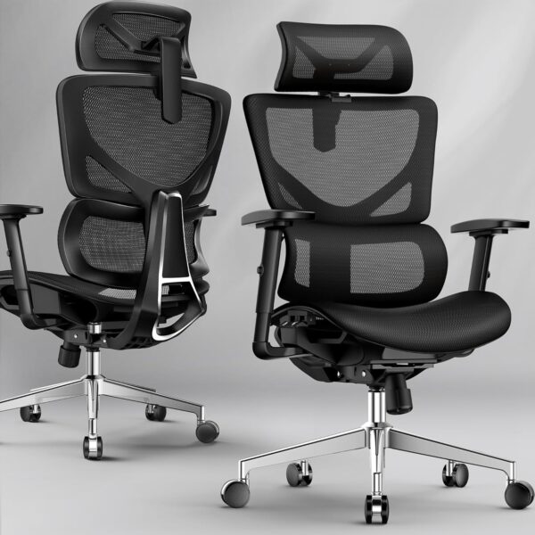 Ergonomic Office Chair - Big & Tall 6'6" Mesh Chair with Dynamic Lumbar Support, 4-in-1 Quick Adjust, 350lbs Capacity - BIFMA Certified Computer Chair for Home Office