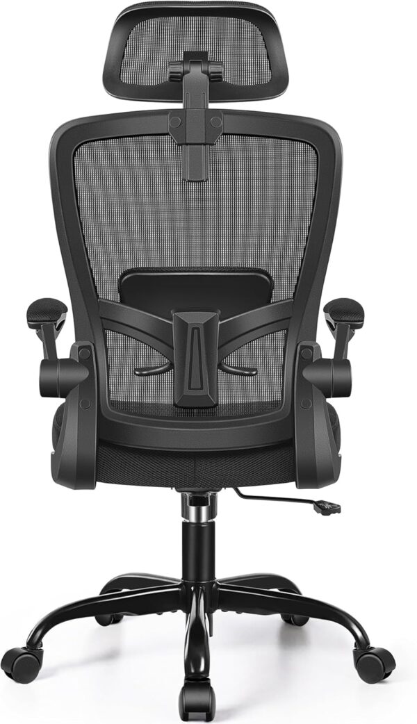 FelixKing Ergonomic Office Chair, Headrest Desk Chair with Adjustable Lumbar Support, Home Office Swivel Task Chair with High Back and Armrest, Adjustable Height Gaming Chair(Black) - Image 6