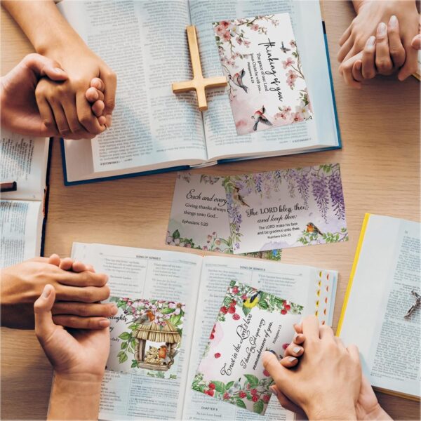 50 Pcs Religious Thinking of You Cards Bulk with Biblical Scripture Verses Blessing 10 Designs 4 x 6 Inch Christian Inspirational Thinking of You Greeting Card with Envelopes(Flower Bird) - Image 6
