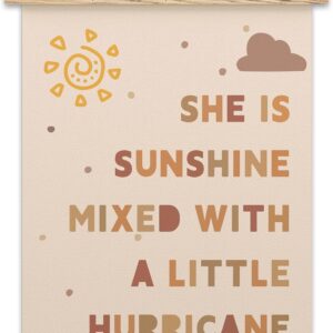 Positive Hanging Flag, Inspirational Quote Canvas Wall Art For Kids Toddler Playroom Bedroom Nursery, Positivity Wall Art Sign Supplies, Sun Gifts For Boys Girls -A13