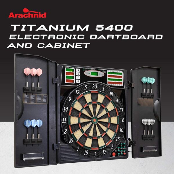 Arachnid Titanium 5400 Electronic Dartboard and Cabinet, Black - Image 2