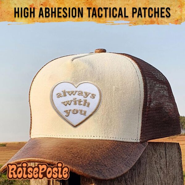 Always with You Patch, Heart 3 Inches Iron On/Sew On Embroidered Applique Fabric Girly Patches for Clothes Backpacks Hat Jeans, Positivity Embroidery Patches for Girls Boys Adults Teenager - Image 3