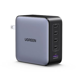 UGREEN Nexode 100W GaN USB C Laptop Charger, 5-Port Fast Charging Power Adapter Compatible with MacBook Pro/Air, iPhone 17/16/15 Series, Galaxy S25/S24, Pixel 10/9, iPad Air, Steam Deck