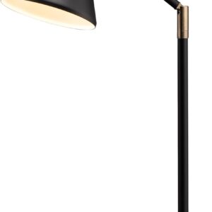 O'Bright Astrum - LED Desk Lamp with Dual USB Charging Ports, 100% Metal, 270 Degree Swivel Arms, Soft White Light (3000K), Bedside & Home Office Table Lamp, ETL Listed, Black