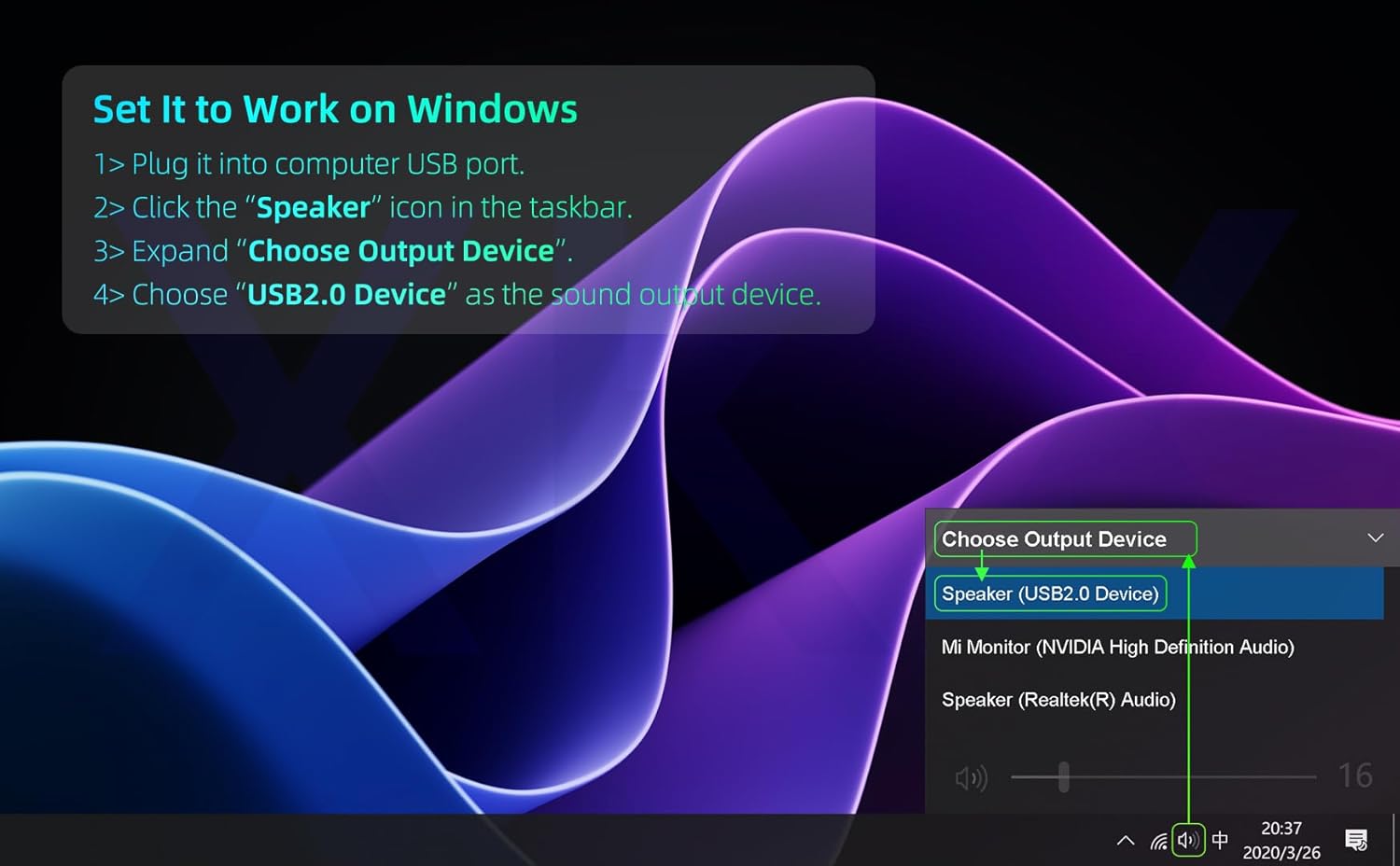 Computer Speakers for Desktop PC Laptop, Wired, USB Plug-in, External Speakers for Monitor, Small Computer Sound bar for PC, Loud Speaker with Deep Bass, Touch Control, Built-in USB-C to USB Adapter - Image 7