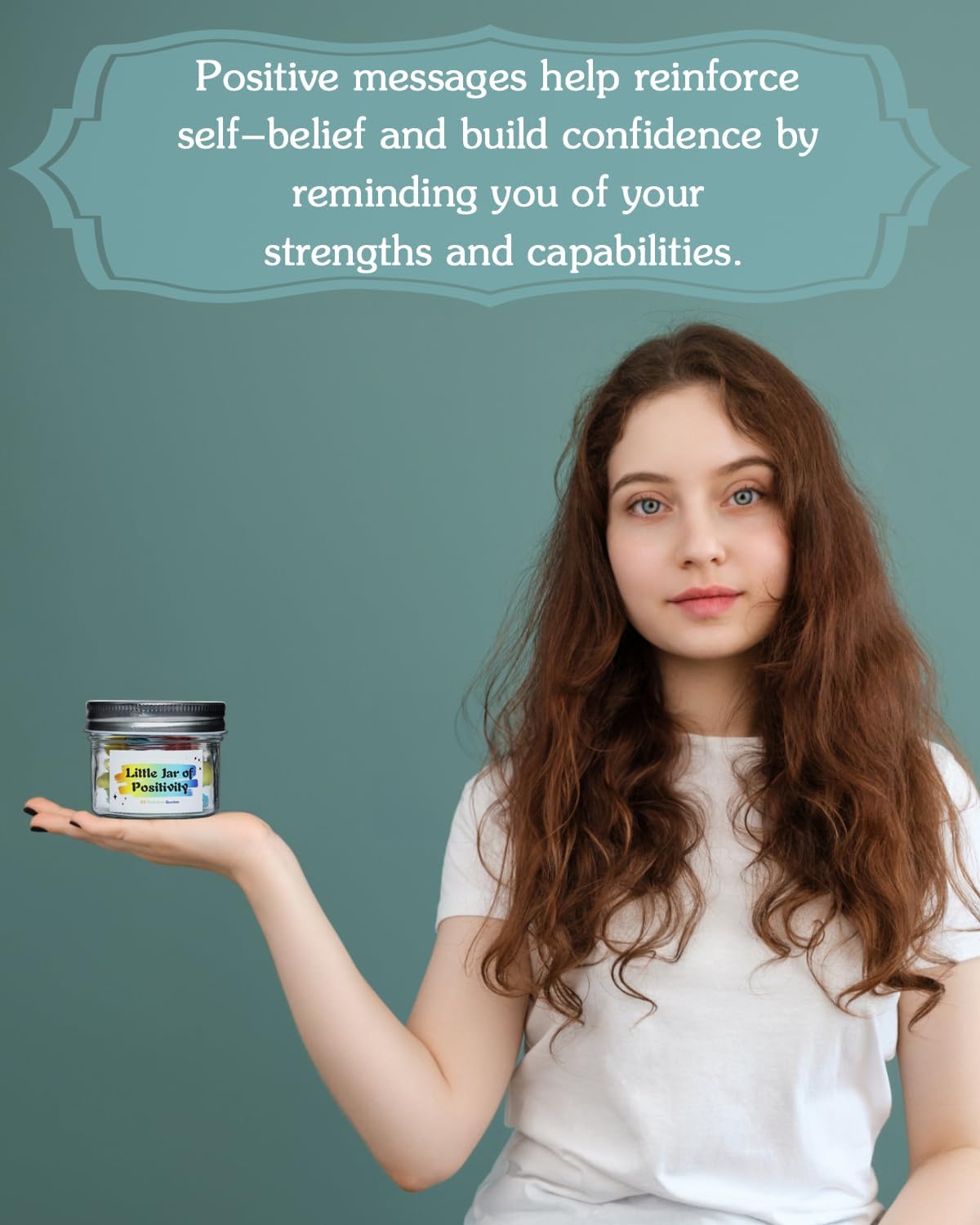 20 Positive Messages - Mini Jar of Positivity - Uplifting Affirmations, Self Care, Kindness, Joy, Motivational Messages Positive Jar Decorative Jar (Colorful-Positive) - Image 5