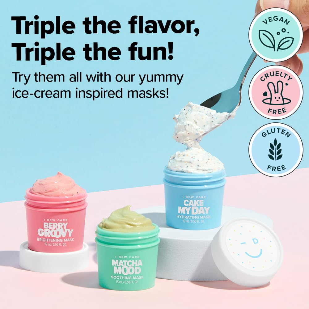I DEW CARE Wash Off Face Mask Skincare Gift Set - Mini Scoops | Facial Masks, Matcha, Korean Skincare, Pore Cleansing Mask, Cruelty-Free, Travel Size, Mini Set, Stocking Stuffers, Teen Girl Gift Set - Image 2
