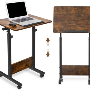 KOUPA Height Adjustable Mobile Standing Desk 16×24 in,360° Flip Desk Stand Desks Home Office Table Standing for Small Space Offices,Easy to Assemble(Adjustable Height: 32in-47in)