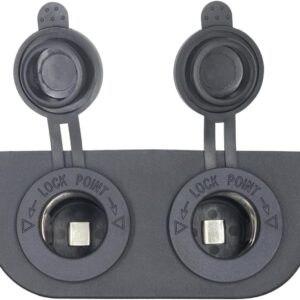 12-24 V Multi-functional Dual Hole Tent Socket Dual Cigarette Lighter Splitter Power Socket Female Power Outlet Adapter Waterproof Socket Combination for Portable Auto Electronic Devices