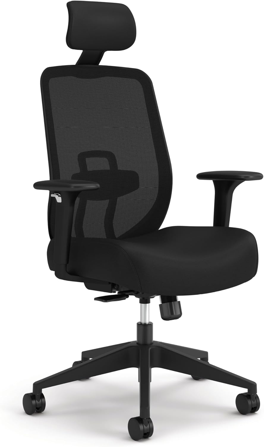 HON Altern Ergonomic Office Chair with Headrest, Arms, Wheels, Foam Cushion Seat, Mid Back Home Office Desk Chair Comfy, Height Adjustable Arms, Synchro-Tilt, Seat-Slide, Black